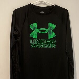 Under Armour Long Sleeve Black Shirt with Green Logo